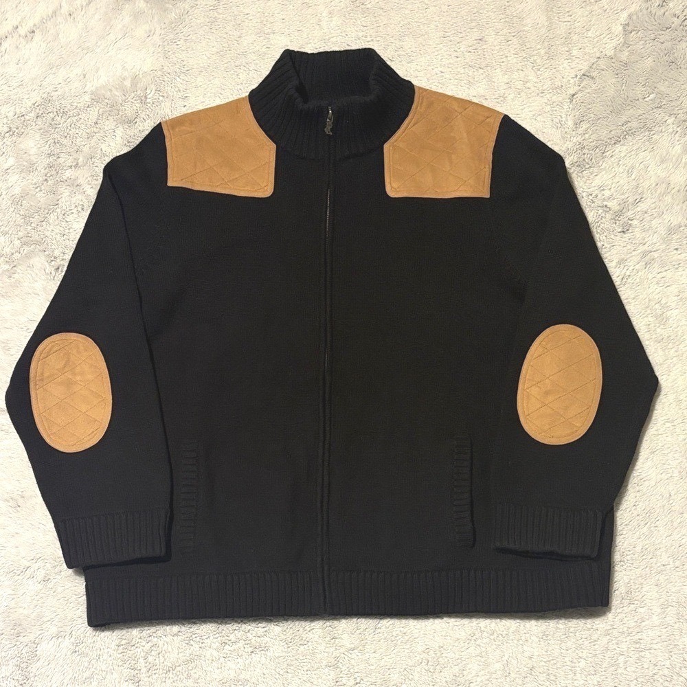 Lauren Ralph Lauren Sweater Elbow Shoulder Patch Equestrian Hunt Military 2X‎